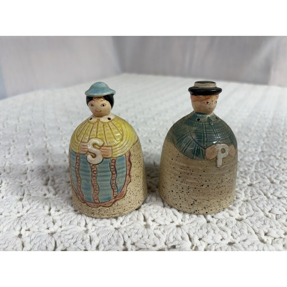 Vintage Shafford Salt & Pepper Shakers "Big Bottom Couple" 4"×2.5" Japan EUC